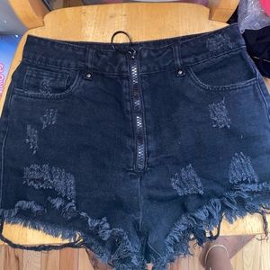 Distressed Denim Shorts